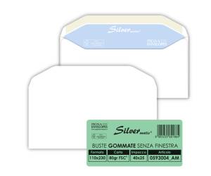 Busta Silver Matic FSC - senza finestra - gommata - 11 x 23 cm - 80 gr - bianco - conf. 25 pezzi - Pigna - 0593004AM - 8005235101869 - DMwebShop