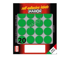 Etichette adesive tonde in carta permanenti diametro 27 mm 10 fogli verde 20 etichette per foglio - X10008VE - 8007047035448 - DMwebShop