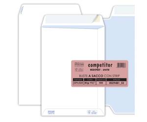 Busta a sacco Competitor FSC - strip adesivo - 23 x 33 cm - 80 gr - bianco - conf. 500 pezzi - Pigna - 002948133 - 8006873158987 - DMwebShop