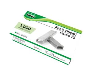 Punti zincati P10 - passo 10 - 9/4 - metallo 20 - conf. Da 1000 punti - Lebez - P-10 - 8007509085103 - DMwebShop