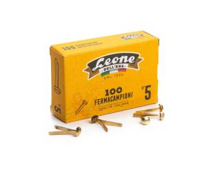 Fermacampioni ottonati - lunghezza 25 mm - n. 5 - scatola 100 pezzi - conf. 10 pezzi - Leone dell'era - FC5 - 8007979001153 - DMwebShop