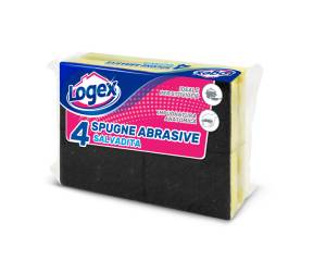 Spugnabella - con impugnatura salvaunghie - giallo-verde - conf. 4 pezzi - Logex Professional - A4LX-0782 - 8003350507344 - DMwebShop