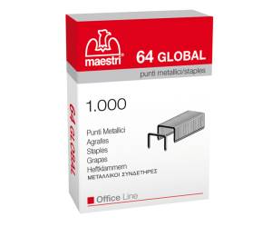 Punti eurostaples 64 Global - 6/4 - scatola da 1000 punti - conf. 10 pezzi - Romeo Maestri - 1001310 - 8005231013104 - DMwebShop