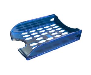 Vaschetta portacorrispondenza forata E040 - 26 x 34,5 x 6,5 cm - blu trasparente - Fellowes - E040TB - 8015687015515 - DMwebShop