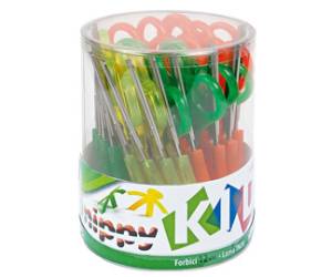 Forbici per mancini centimetrate - 13,5 cm - colori assortiti - barattolo 24 pezzi - Lebez - 409 - 8007509004098 - DMwebShop