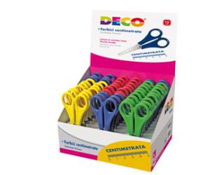 Forbici centimetrate - punta tonda - 13 cm - lama in acciaio inox - colori assortiti - conf. 30 pezzi - Deco - 775 - 8004957009194 - DMwebShop