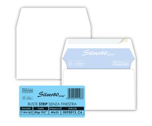 Busta Silver80 Strip FSC - internografata - senza finestra - 11,4 x 16,2 cm - 80 gr - bianco - conf. 25 pezzi - Pigna - 0593013C6 - 8059020921026 - DMwebShop