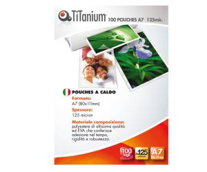 Pouches - A7 - 80 x 111 mm - 2 x 125 micron - conf. 100 pezzi - Titanium - PP525-05T - 8025133034823 - DMwebShop
