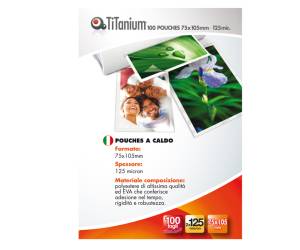 Pouches jumbo card - 75 x 105 mm - 2 x 125 micron - conf. 100 pezzi - Titanium - S-PP525-05T - 8025133034700 - DMwebShop