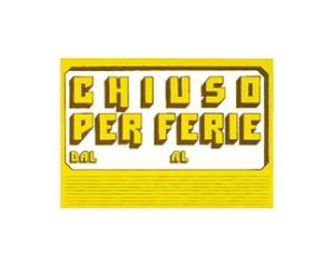 Cartello in cartoncino - CHIUSO per FERIE - 23 x 32 cm - giallo - conf. 10 pezzi - Cwr - 315/6 - 8004957004960 - DMwebShop