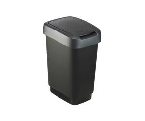 Pattumiera con coperchio basculante - 33,3 x 25,2 x 47,6 cm - PPL - 25 lt - nero-grigio - Rotho - F600019 - 7610859135391 - DMwebShop