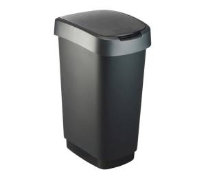 Pattumiera con coperchio basculante - 40,1 x 29,1 x 60,2 cm - PPL - 50 lt - nero-grigio - Rotho - F600029 - 7610859135421 - DMwebShop