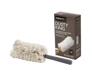 Spolverino Dusty King - microfibra - 3 ricambi inclusi - bianco-nero - Perfetto - 0065E - 8000957006553 - DMwebShop