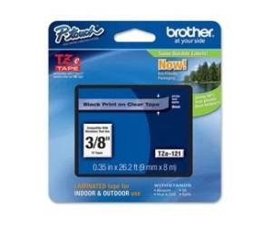 Nastro - Nero-Trasparente - TZ121 - 9 mm x 8 mt - Brother - TZE-121 - 4977766684781 - DMwebShop