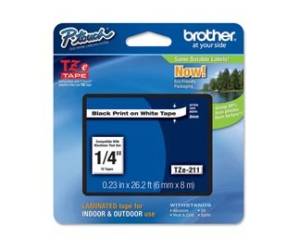 Nastro - nero-bianco - TZE211 - 6 mm x 8 mt - Brother - TZe-211 - 4977766685054 - DMwebShop