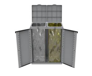 Contenitore EcoCab 2 per raccolta differenziata 68x39x88,7 cm 2 portasacco da 100 lt - 8833
