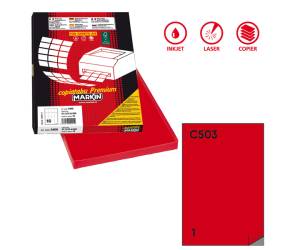 Etichette adesive C 503 in carta permanenti 210 x 297 mm 100 fogli rosso - 5541