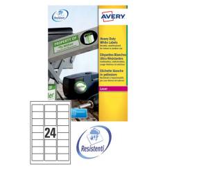 Etichette adesive L4773 in poliestere laser permanenti 63,5 x 33 - 9 mm bianco - 8343