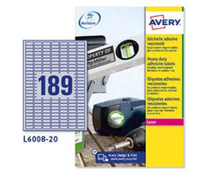 Etichette adesive L6008 in poliestere laser permanenti 24,5 x 10 mm 20 fogli - 8374