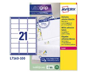 Etichette adesive L7160 in carta angoli arrotondati laser permanenti bianco 63,5 x 38,1 mm 100 fogli - 5548