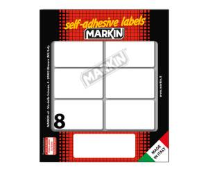 Etichette adesive in carta permanenti 56 x 34 mm 8 etichette per foglio 10 fogli bianco - 4921