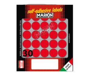 Etichette adesive tonde in carta permanenti diametro 22 mm 10 fogli rosso - 4944