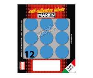 Etichette adesive tonde in carta permanenti diametro 34 mm 10 fogli blu 12 etichette per foglio - 4946