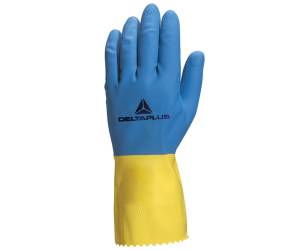 Guanti da lavoro industriale Duocolor 330 lattice floccato cotone blu giallo taglia - 09,10,8621
