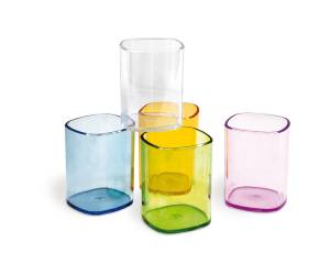 Portapenne a bicchiere 6,5 x 6,5 x 9,5 cm trasparente verde - 2739