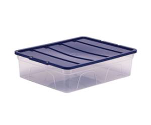 Contenitore multiuso 32 x 40 x 11 cm - 12 lt - PP - con coperchio blu - trasparente - Fellowes - Bankers Box - 100135769 - 43859804832 - DMwebShop