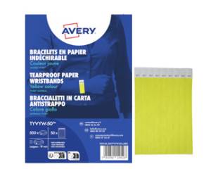 Braccialetti identificativi in Tyvek giallo fluo 265 x 19 mm 50 fogli - 30499