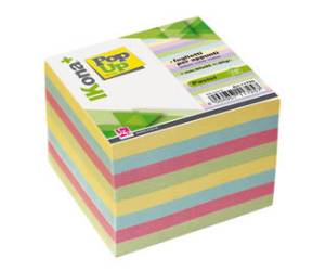 Foglietti Cubo collato su un lato pastello assortiti 9,5 x 9,5 cm 740 fogli - 30397