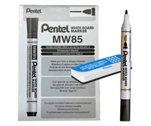 Marcatore white board MW85 nero Bundle 12 pezzi con cancellino magnetico - 30396