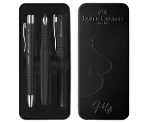 Set stilo B Poly Pen sfera Poly Ball punta 0,7 mm fusto nero Faber Castell - 30504
