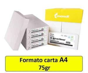 Carta fotocopie - A4 - 75 gr - bianco - Basic - risma da 500 fogli (drop) - conf. 5 pezzi - Starline - 6901STLDROP - DMwebShop 1201 - 2
