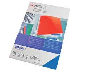 Copertine HiGloss per rilegatura - A4 - cartoncino lucido - blu - 250 gr - conf. 100 pezzi - GBC - CE020020 - 8019152801993 - DMwebShop