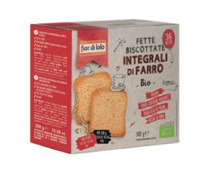 Fette biscottate integrali al farro - 300 gr - conf. 36 pezzi - pacco 12 pezzi - Fior Di Loto - 0036331 - 8016323045583 - DMwebShop