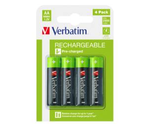 Scatola 4 Pile AA Ricaricabili Verbatim 49517 - 2177