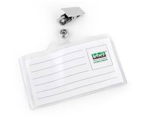 Portabadge con clip - 9,3 x 6 cm - conf. 50 pezzi - Lebez - 31-140 - 8007509311400 - DMwebShop