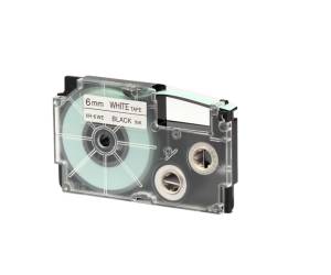 Nastro - 6 mm x 8 mt - nero-bianco - Casio - XR-6WE1-W-DJ - 4971850120469 - DMwebShop