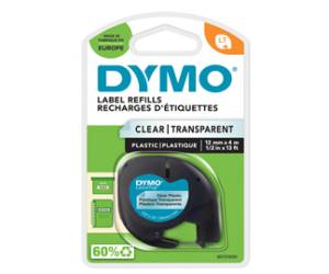 Nastro Letratag 122670 - 12 mm x 4mt - plastica - trasparente - Dymo - S0721530 - 5411313122672 - DMwebShop