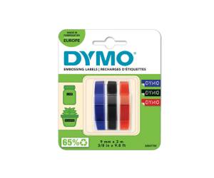 Nastro a rilievo - 9 mm x 3 mt - nero-rosso-blu - blister 3 nastri - Dymo - S0847750 - 3501170847756 - DMwebShop