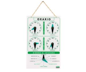 Cartello orario con catenella - acrilico - Lebez - 4506 - 8007509048009 - DMwebShop