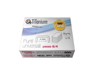 Punti universali - 6/4 - acciaio-zinco cromato - metallo - Scatola da 1000 punti - conf. 10 pezzi - Titanium - TI1002T - 8025133025319 - DMwebShop