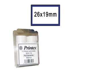 Rotolo da 600 etichette per Z 17 - 26 x 19 mm - adesivo permanente - bianco - cornice blu - nero - pack 10 rotoli - Printex - B10/2619BPSTBB - 8034049910831 - DMwebShop