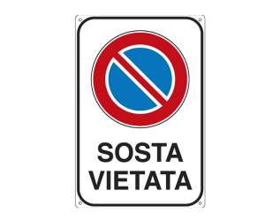 Cartello segnalatore - 20 x 30 cm - SOSTA VIETATA - alluminio - Cartelli Segnalatori - 5624K - 8768955624123 - DMwebShop