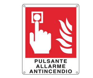 Cartello segnalatore - 12 x 14,5 cm - PULSANTE ALLARME ANTINCENDIO - alluminio - Cartelli Segnalatori - E20174K - 8769182017443 - DMwebShop