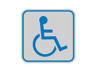 Targhetta adesiva pittogramma Toilette disabili 8,2 x 8,2 cm conf. 10 pezzi - 9653B - 9653B00010 - DMwebShop