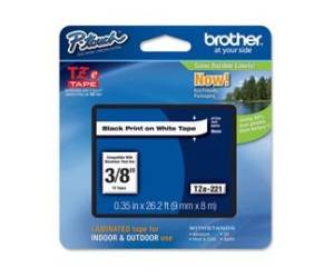 Nastro - nero-bianco -TZE221 - 9 mm x 8 mt - Brother - TZE-221 - 4977766685085 - DMwebShop