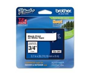 Nastro - nero-bianco -TZE241 - 18 mm x 8 mt - Brother - TZE-241 - 4977766685306 - DMwebShop